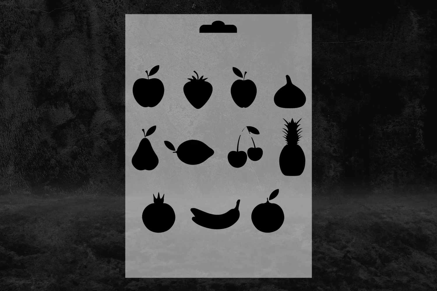 Meyveler Şekilli Stencil, Çilek, Muz, Portakal Desenli Stencil görsel 2